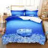 Bedding Ice Map Quilt Cover Sheet Digital Printing Three-Piece Set