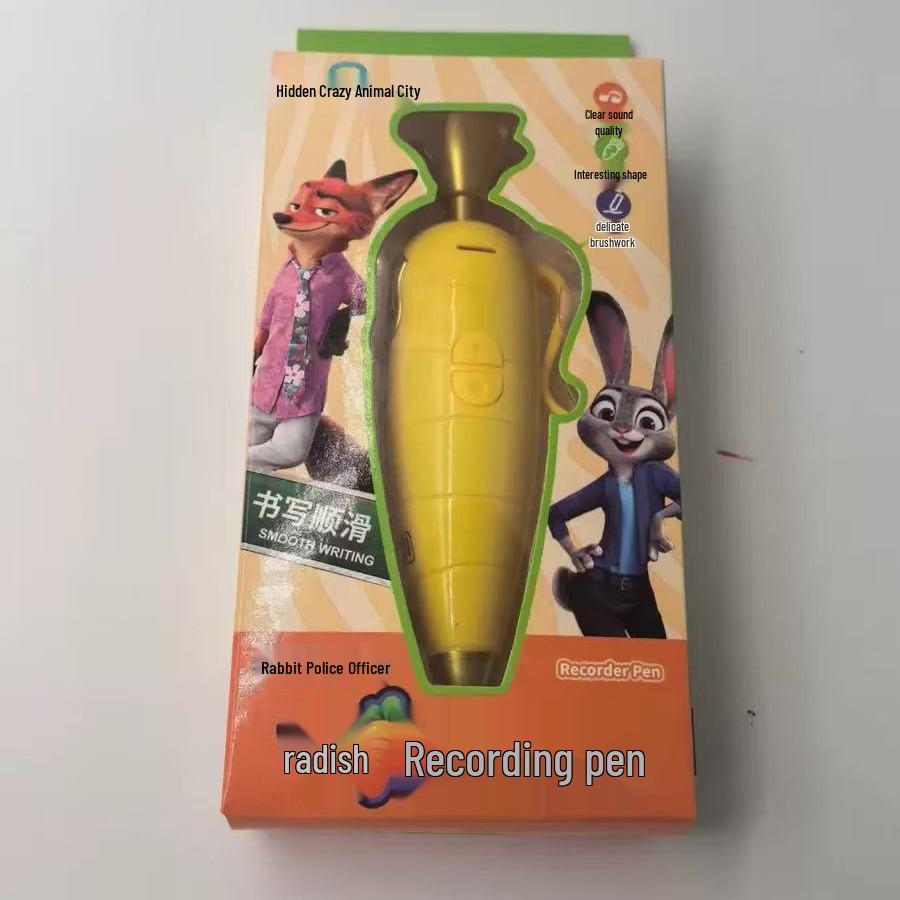 Judy Rabbit Carrot Voice Recorder Prank Writing Pen - Cute Animal Design