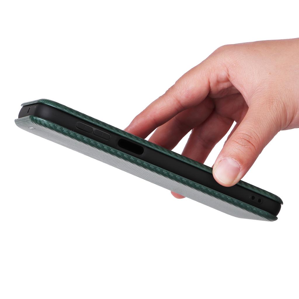 Для Motorola Moto G64 5G Чехол Кожаный чехол с текстурой углеродного волокна со слотом для карт