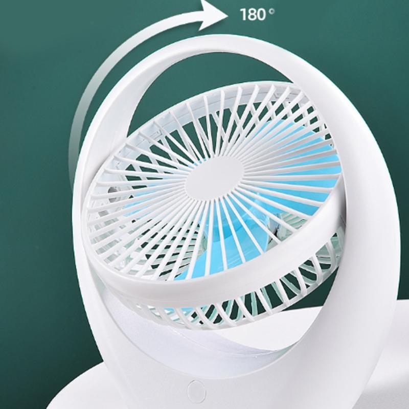 USB Вентилятор Тихая работа 3 скорости Тихая работа USB Перезаряжаемый для дома и офиса Мощное охлаждение