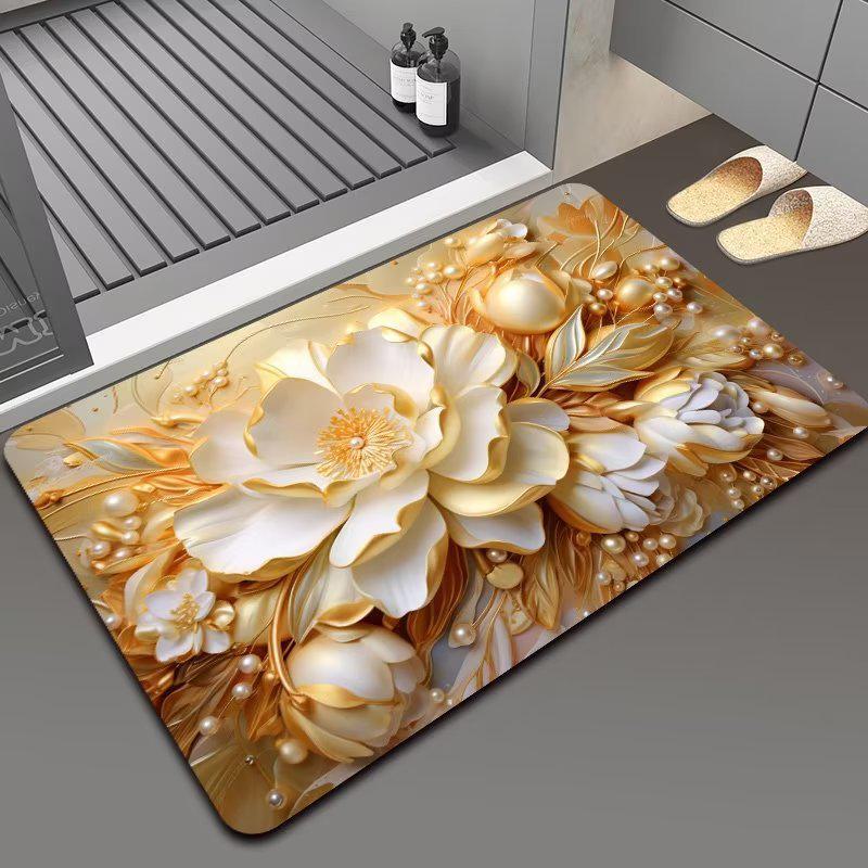 3D цветочный диатомовый грязепоглощающий нескользящий коврик для ванной комнаты, можно стирать в стиральной машине