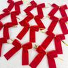 12pcs Small Velvet Bow Christmas Tree Decoration Soft Bowknot Hanging Enhances Holiday Atmosphere for DIY Use for Christmas Party Family Wedding