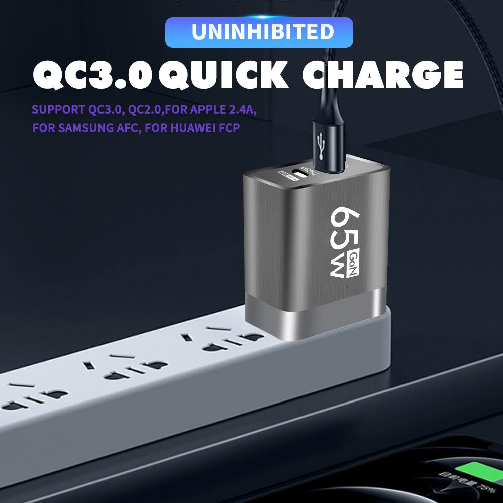 65W GaN USB C Charger Fast Charging Type C PD QC3.0 Quick Charge Mobile Phone Adapter for iPhone 14 15 Pro Xiaomi Redmi Oneplus