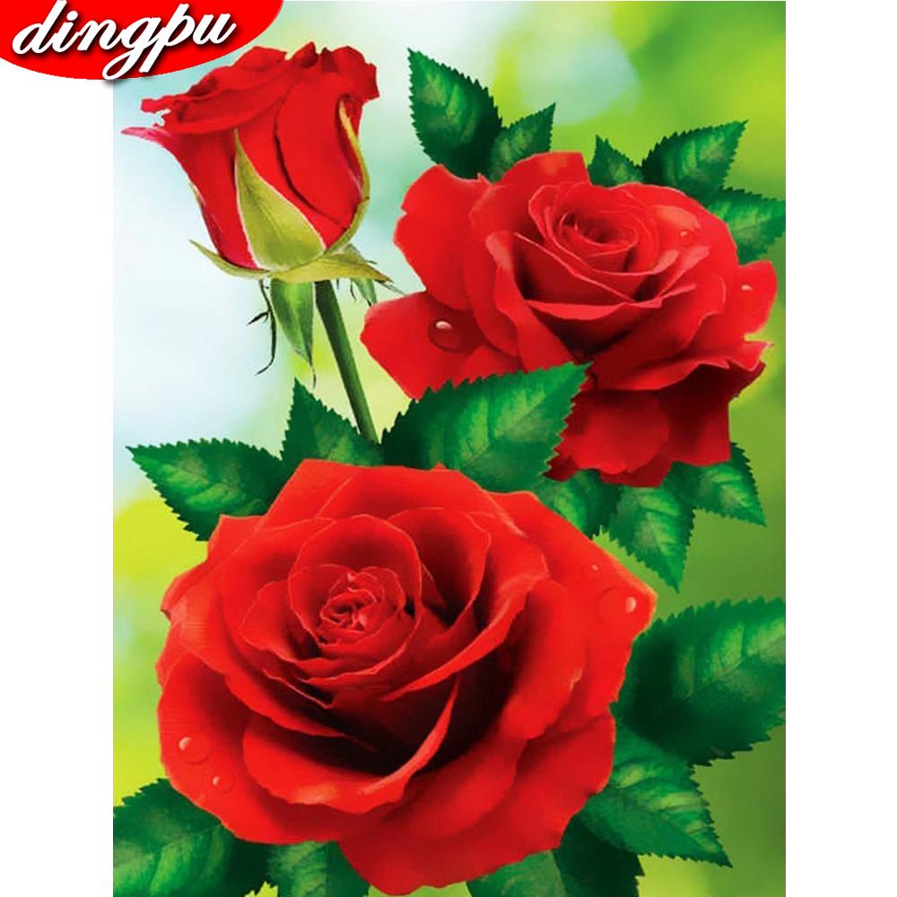 Full Round Drill Diamond Embroidery Rose 5D DIY Diamond Painting Flower Cross Stitch