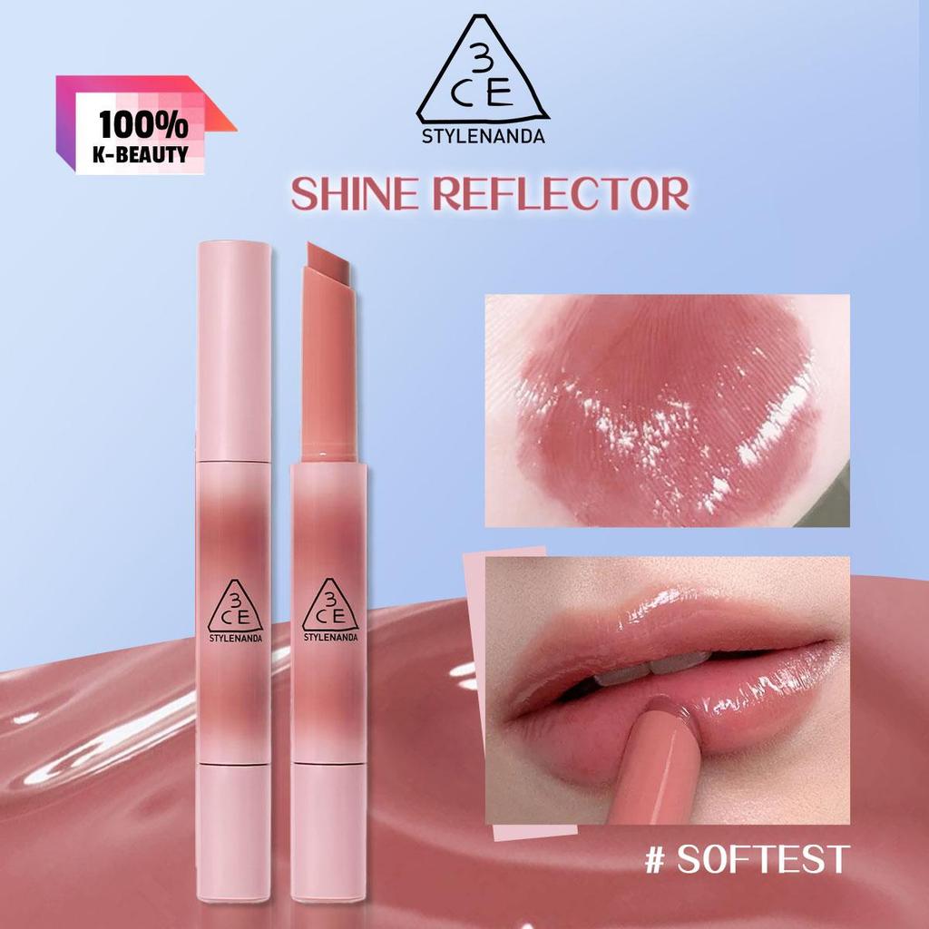 Блеск для губ 3CE Shine Reflector - Milky Shadow, 1,7 г / 0,06 унции, Финиш с высоким блеском