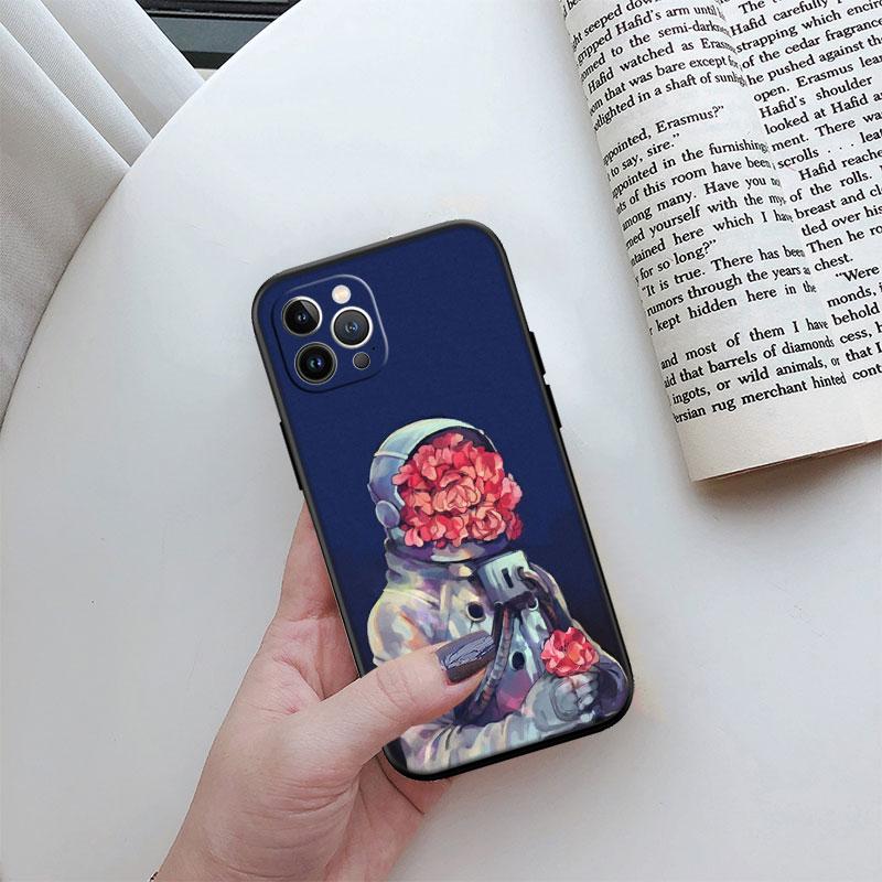 Чехол для телефона iPhone SE XS XR 17 16E 12 11 Pro Max Mini Air с изображением космонавта, инопланетянина, НЛО, новый, высококачественный