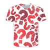 Red Line Question Mark Pattern 3D Digital Printed Short Sleeved T-shirt for Men Women Shirt