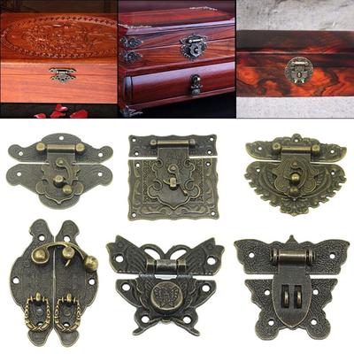 Zinc Zinc Alloy Mini Hardware Decorate Brass Gift Box Household Hook Buckle Hasps Furniture Lock Clasp Lock
