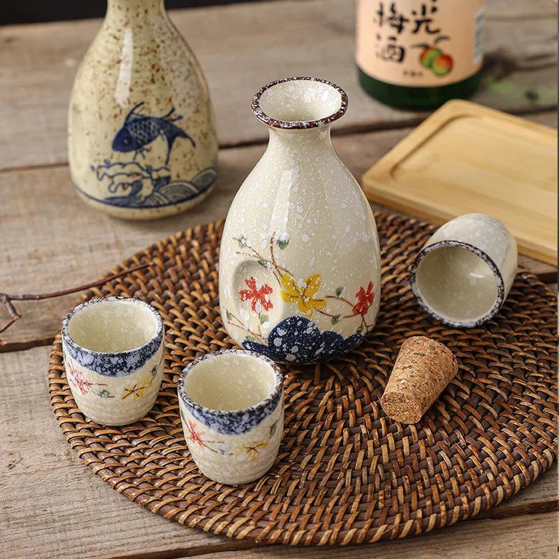 Бутылка для саке в японском стиле Креативная Бытовая Ручной работы Бутылка для алкоголя Посуда Фляга Бар Кухонные аксессуары 300 мл 2025 Новинка