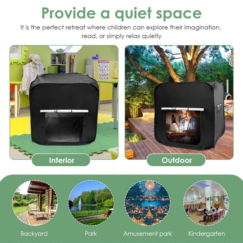 Детская сенсорная палатка Портативная сенсорная раскладная палатка с сумкой для хранения Складные раскладные затемняющие палатки для игровой комнаты и детской