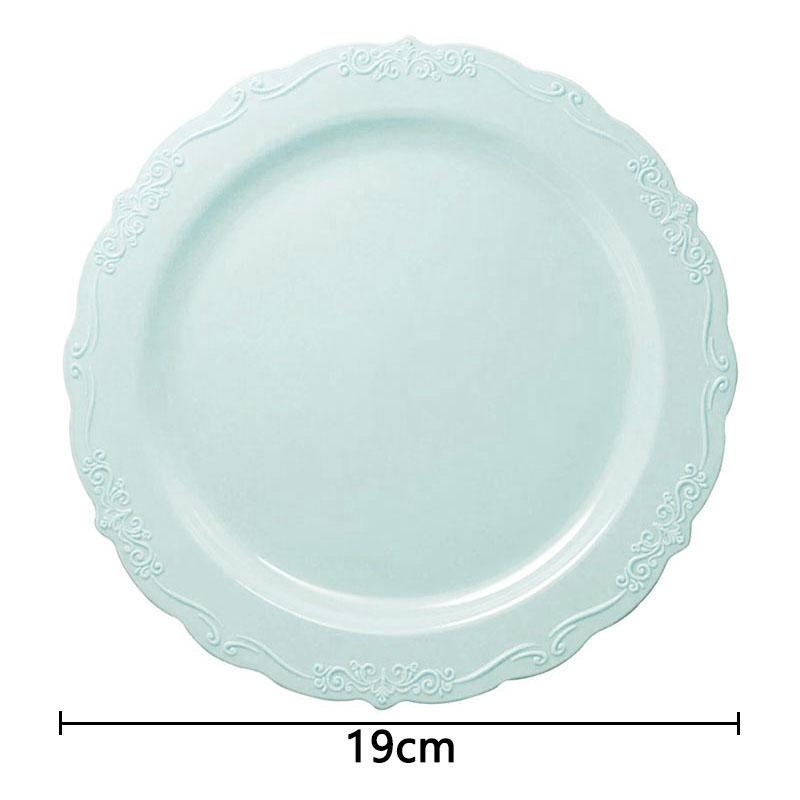 1 шт. обеденные тарелки тарелки кружевной диск одноразовые розовые твердые пластиковые красочные французские 7,5/12,5 дюйма