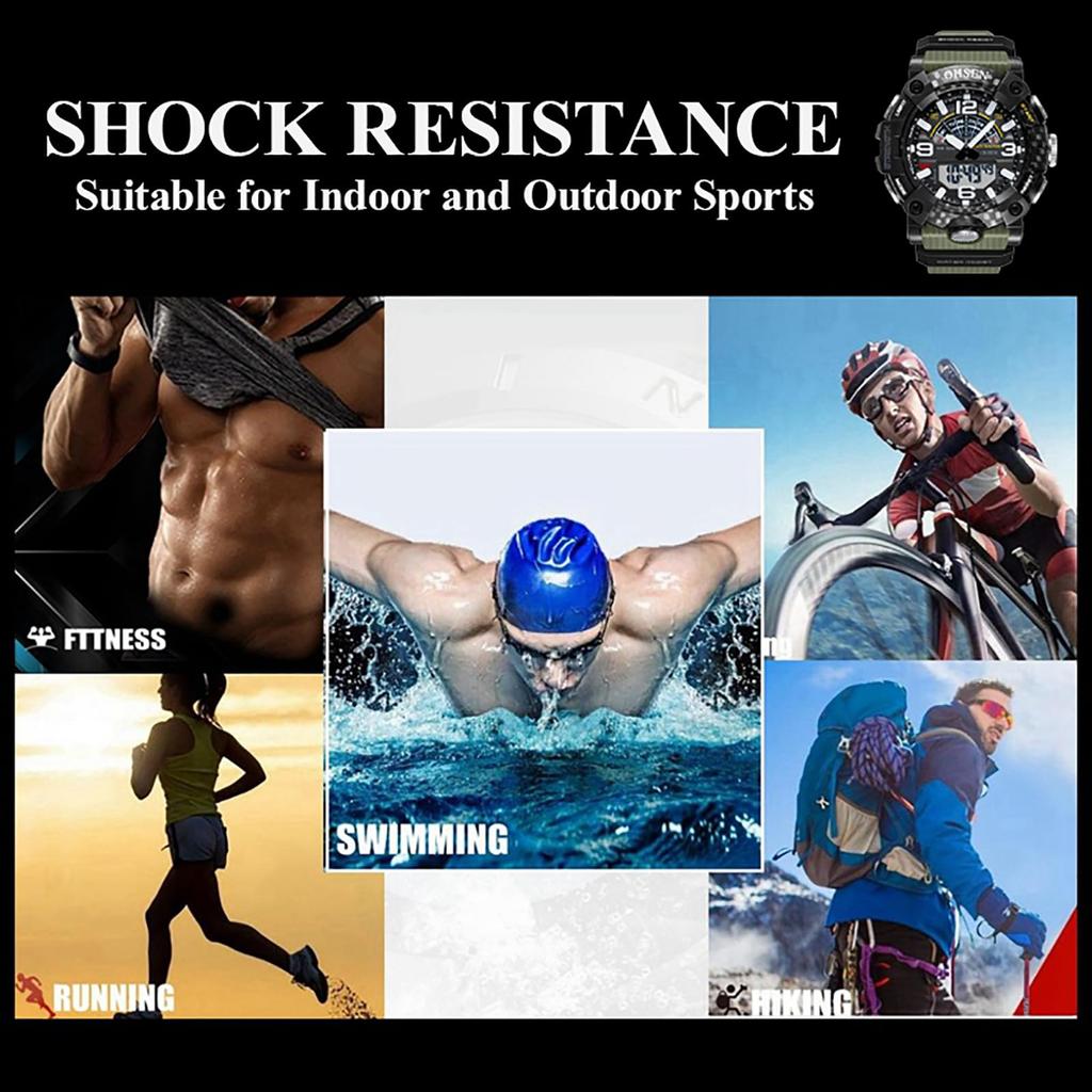 Спортивные часы с силиконовым резиновым ремешком LED кварцевые военные тактические часы Календарь День недели Будильник Хронограф Аксессуары День рождения Годовщина