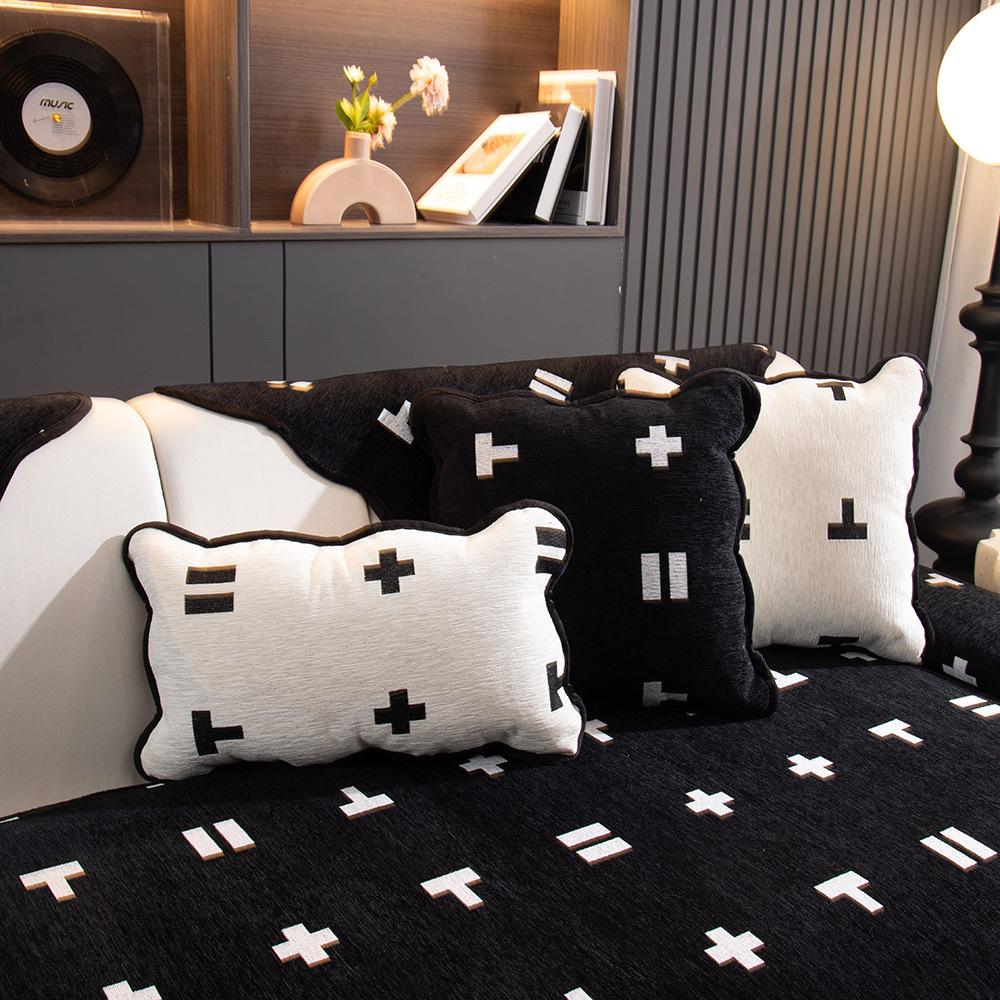 Простое полотенце для дивана, универсальное высококачественное нескользящее прямое покрывало для дивана из шенилла, тканевое полотенце, чехол для спинки с защитой от царапин от кошек