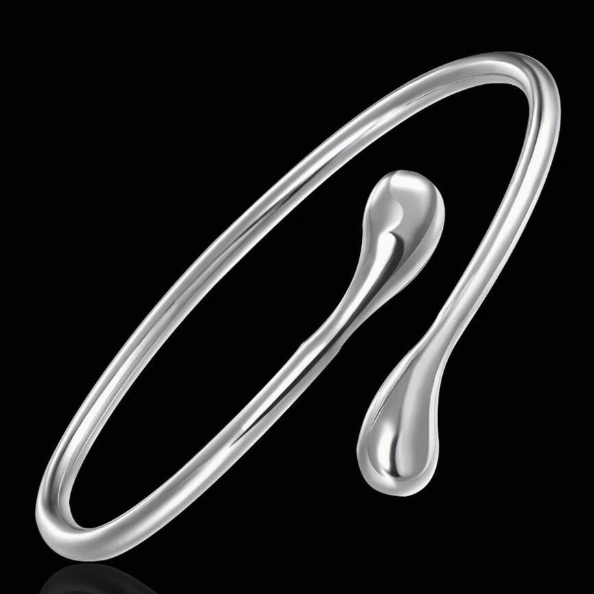 Серебряный цвет, гладкие рваные манжеты, открытый регулируемый браслет для женщин