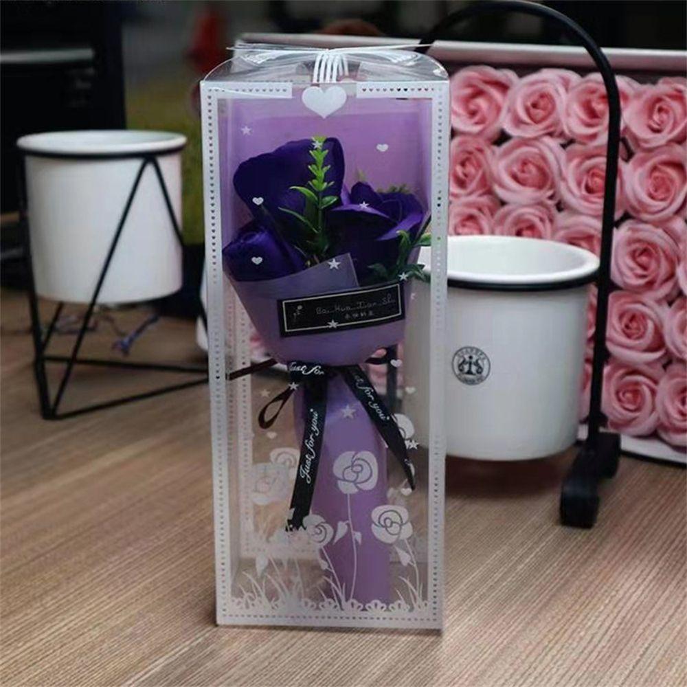 Decorations Valentine's Day Gift Wedding Decoration Mother's Day Artificial Rose Bouquet Artificial Flowers 3 Heads Soap Flower
