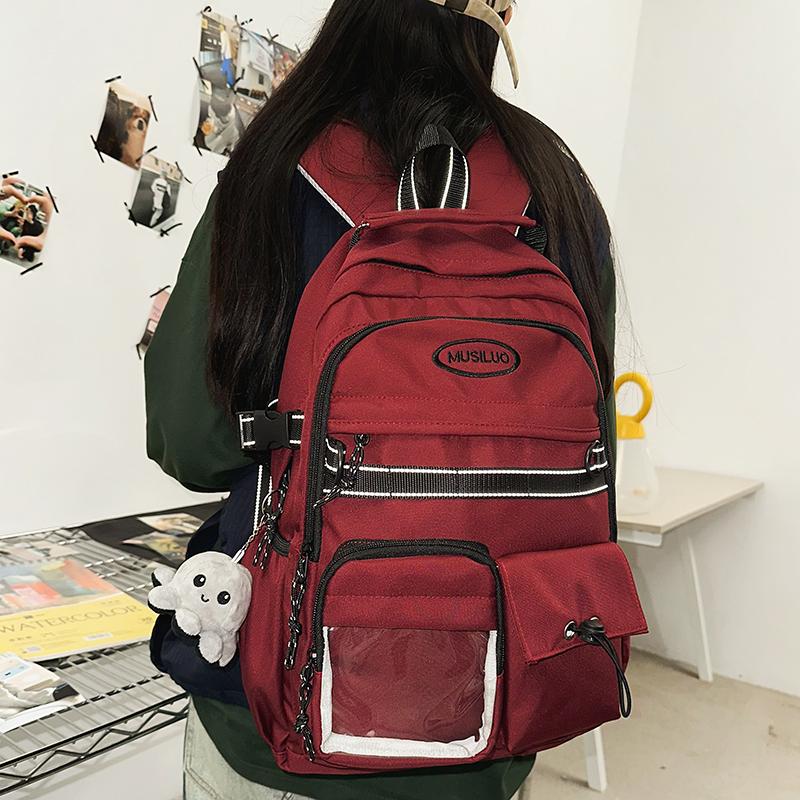 Студенческий школьный рюкзак женский однотонный рюкзак мужской компьютерный рюкзак