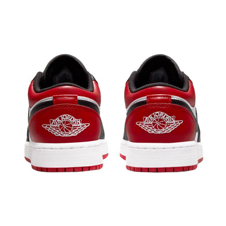 Air Jordan 1 Low GS Bred Toe Kids Sneakers Gym-Red White Black 553560-612