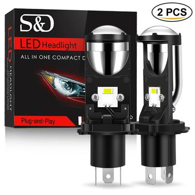 2 шт. H4 светодиодный объектив проектора Mini Canbus 9003 HB2 50 Вт 20000LM автомобильная лампа для фар дальнего и ближнего света 12 В 24 В 6000 К автомобили