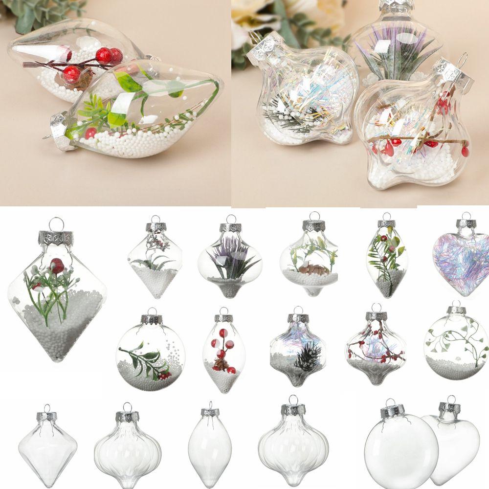 DIY Gifts Xmas Ornaments Plastic Christmas Tree Decoration Transparent Balls Fillable Candy Box