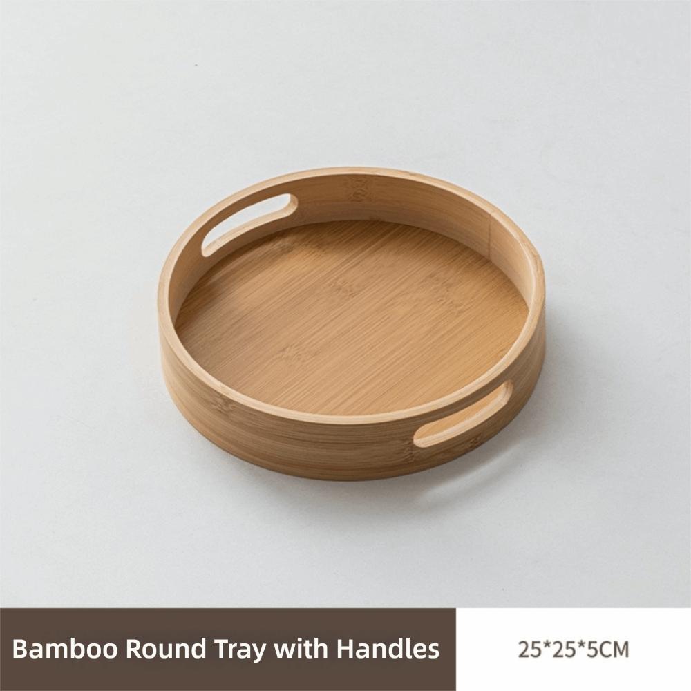 25/30/35/40CM Wood Tray Round Food Bread Pan New Serving Tray Coffee Home Table