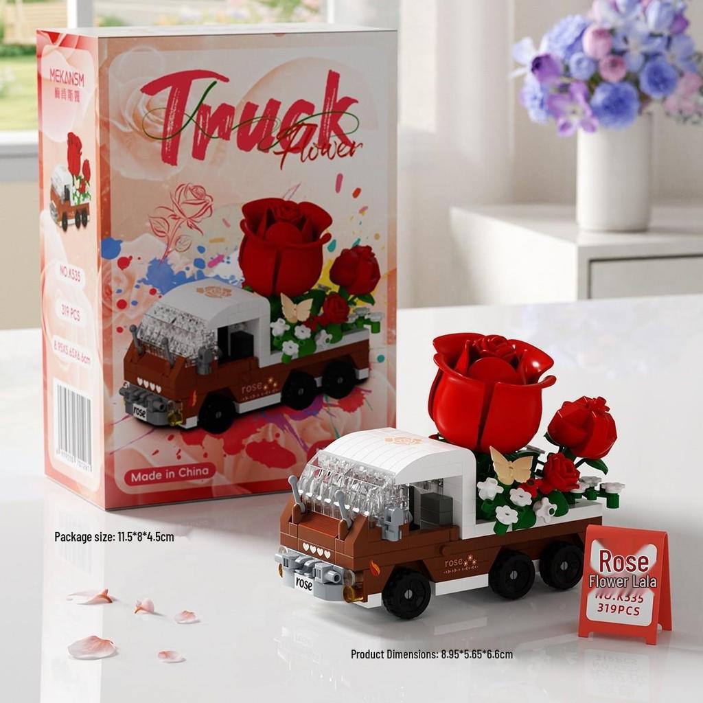 Mini Flower Building Blocks: Preserved Flower Stems for Kids' Crafts & Gifts - Perfect for Valentine's & Teacher's Day.