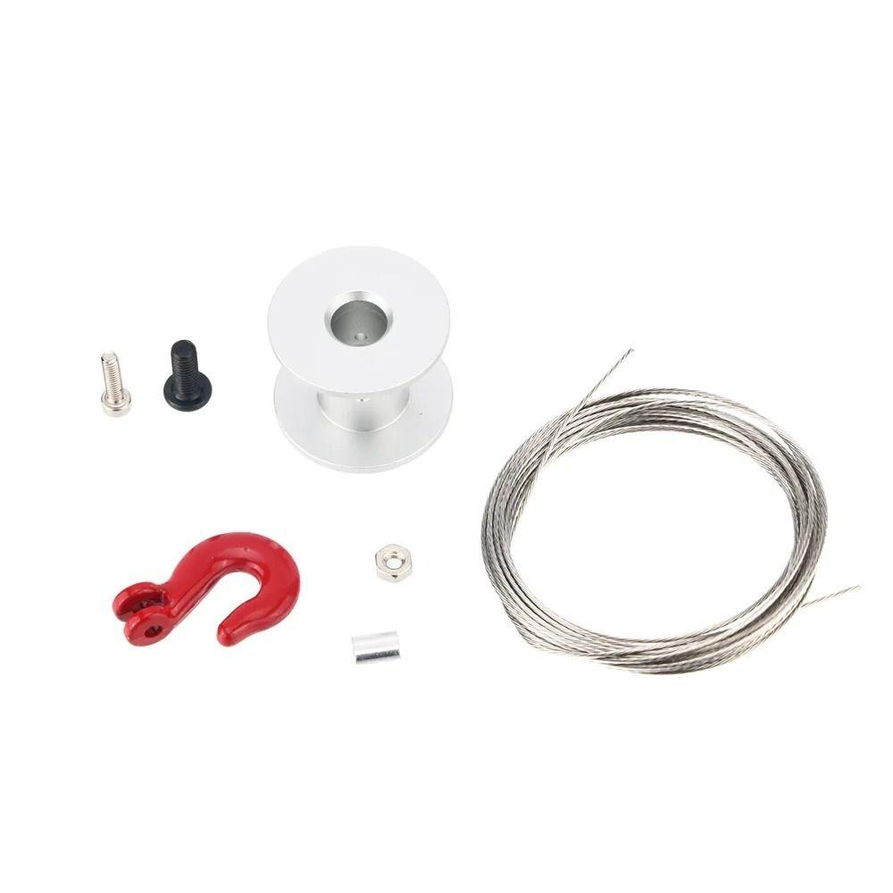 Silver Red Steel Wires Trailer Hook Metal Tow Hook Accessories Simulation Climbing Car