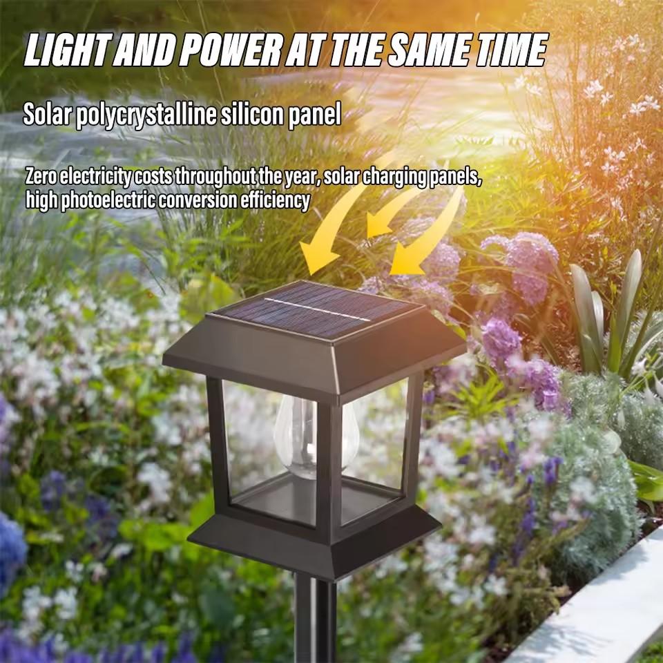 Светодиодный водонепроницаемый солнечный светильник, уличный солнечный садовый фонарь, освещение для дорожек, ландшафтное освещение для газона, патио, двора, украшения дорожек