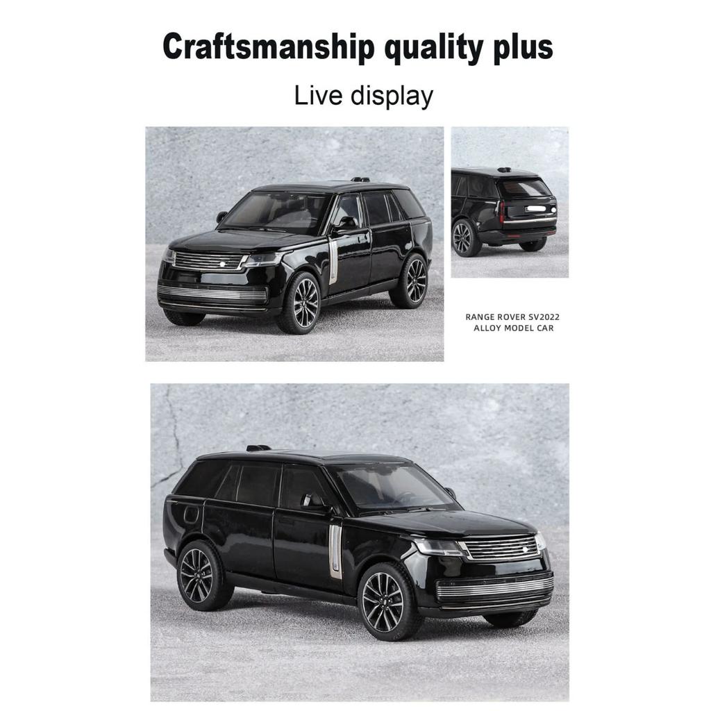 1/32 Range Rover Sv2022 Модель автомобиля из сплава с высокой имитацией, литые игрушки со звуком и светом, инерционные транспортные средства, декоративные игрушки