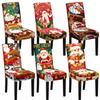 Non-Slip Elastic Dining Chair Slipcovers Trendy Cute Santa Snowman Chair Covers Christmas Atmosphere Decoration