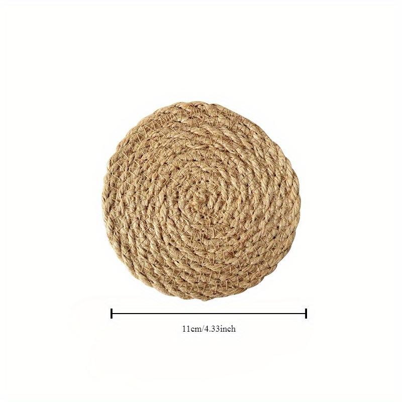 Linen Straw Insulation Mat, Dining Table Placemat, Straw Coaster, Home Mug Mat
