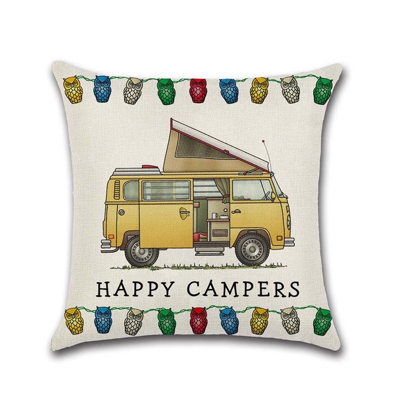 Декоративная наволочка на подушку-плед для дивана Happy Campers, идеально подходящая для домашнего декора