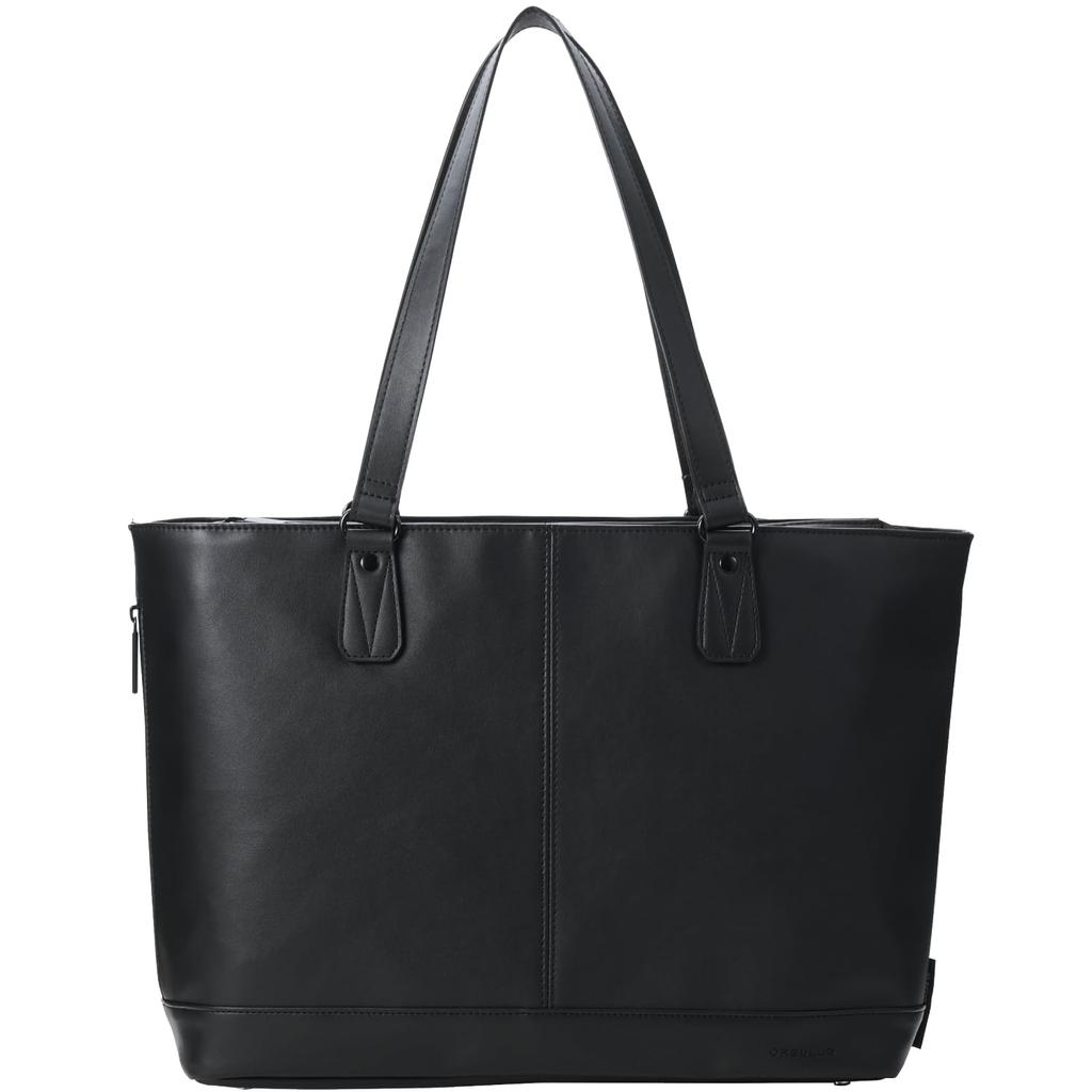 Elecom Tote Bag Business Bag Synthetic Leather Wide Wide Heavy Duty YKK Zipper 14 Inches 15L Black BM-TBSLH02BK