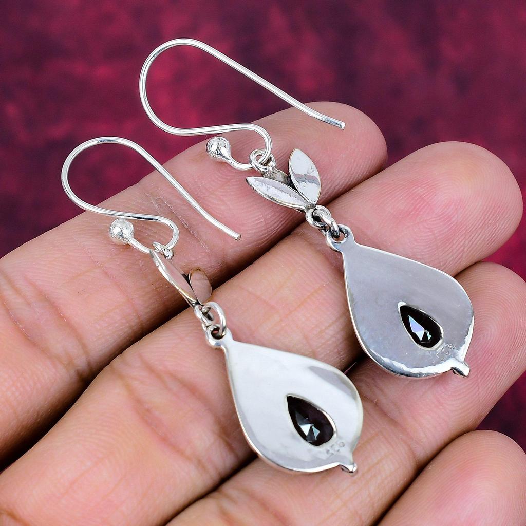 Серьги Mystic Topaz из цельного серебра 925 пробы, серьги с драгоценными камнями ручной работы, на День памяти