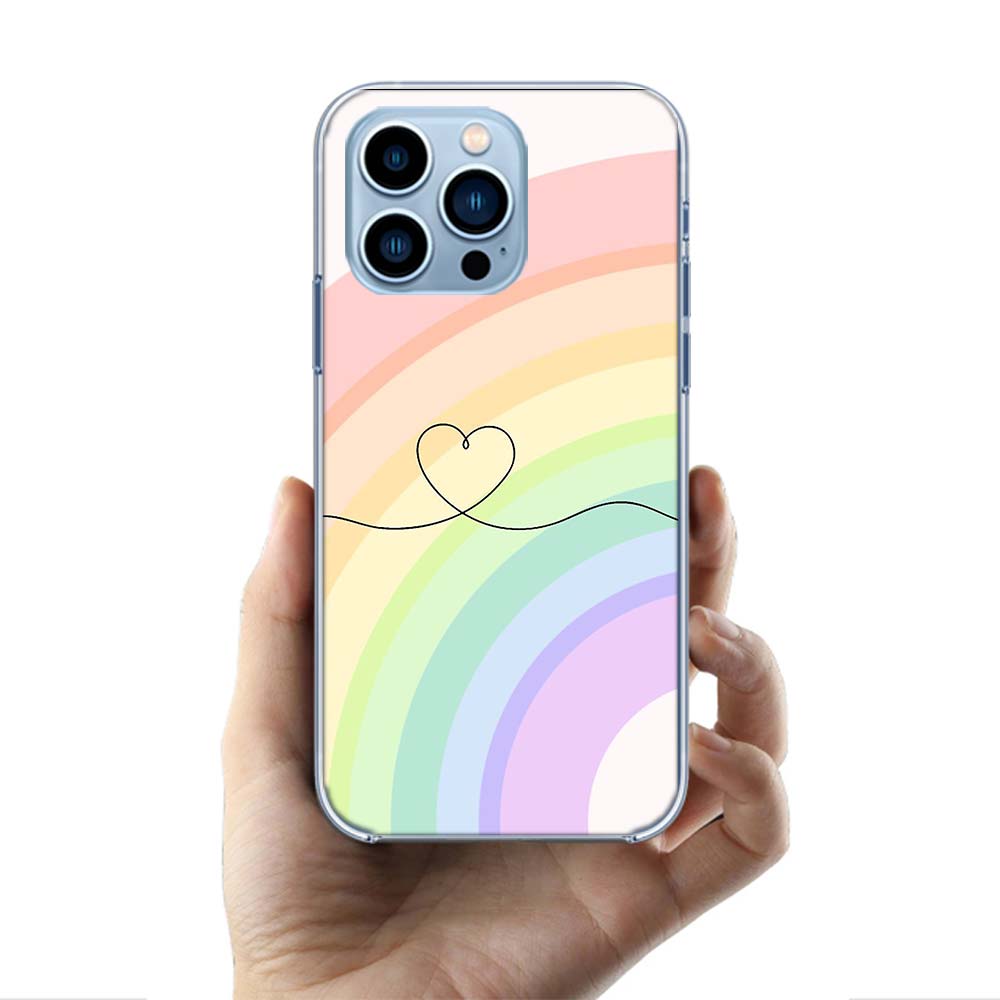Rainbow Gradient Love Cases Phone Case For Iphone 17E 16E 17 Air 16 Pro Max 15 Pro 14 Plus 11 13 12 Mini Cover Cases Compatible