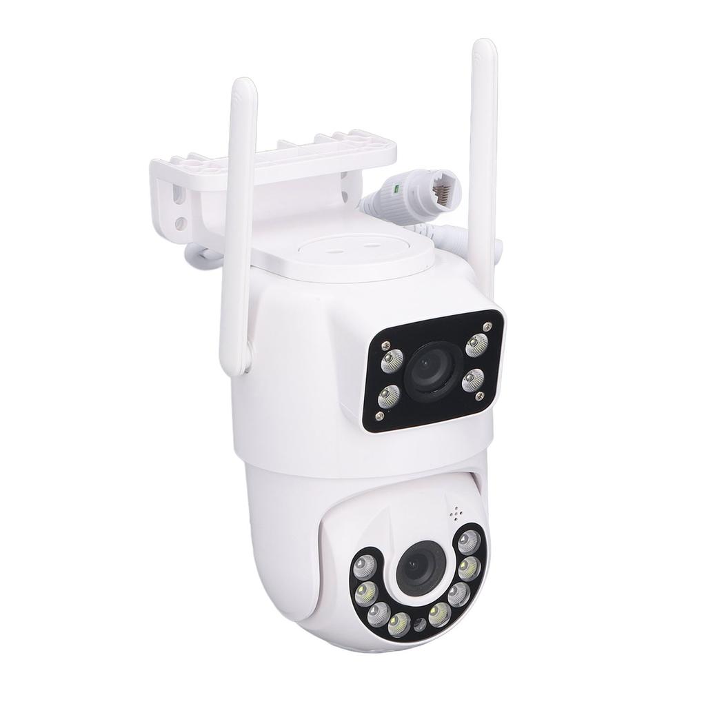 Outdoor Security Camera Dual Lens 2.4GHz WiFi Human Detect Pan Tilt Auto Tracking 2 Way Audio Night