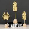 Nordic Luxury Iron Art Home Decorations Turtle Leaf Palm Leaf Ornaments Living Room TV Cabinet Table Top Small Craft Decoration