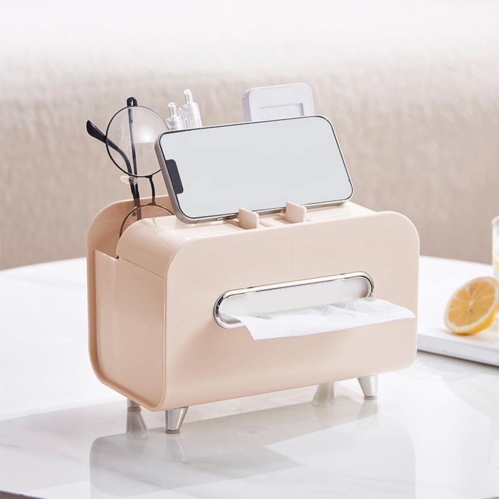 Настольная коробка для салфеток Многофункциональный диспенсер для хранения салфеток с держателем для телефона Пульт дистанционного управления