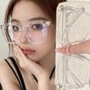 Simple Large Frame Anti Blue Light Glasses Unisex Fashion Square Black Transparent Eyeglasses Vintage Optical Spectacle Eyewear