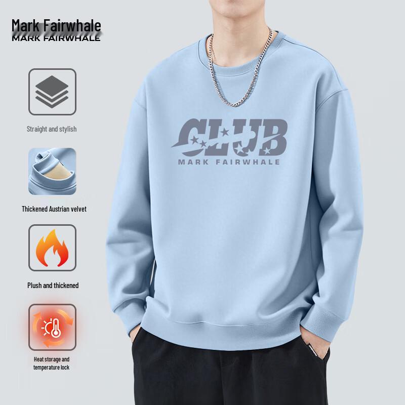 Мужской свитшот Mark Fairwhale в американском стиле, из плотного флиса с начесом