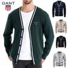 Autumn/Winter Embroidered New Cardigan Men's V-neck Long Sleeved Sweater Knitted Coat