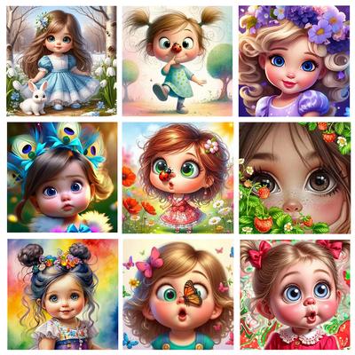 2024 Новый 5DDIY Симпатичная Девушка Бабочка Алмазная Вышивка Мультфильм Полный Круг Квадрат Алмазная Картина Мозаика Пазл Домашнее Украшение