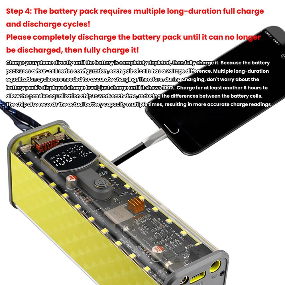 PD65W Box для хранения аккумуляторов 8 ячеек 18650 DIY Корпус Power Bank Комплект Цифровой дисплей USB Type C Быстрая зарядка Держатель аккумулятора Корпус