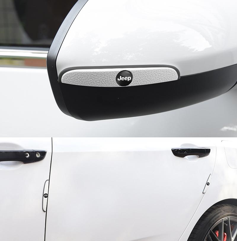 4Pcs Car Door Anti Collision Strip Auto Protector Sticker For Jeep Wrangler JL JK Renegade Grand Compass Gladiator Cherokee XJ AMX1