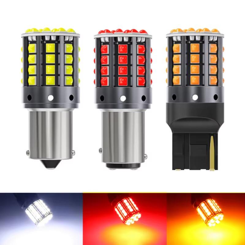 Лампочки для поворотников, стоп-сигналов, заднего хода 1156 BA15S P21W BAU15S PY21W 1157 BAY15D P21/5W Светодиодные Canbus 3030 44 светодиода 7440 7443 W21W T20