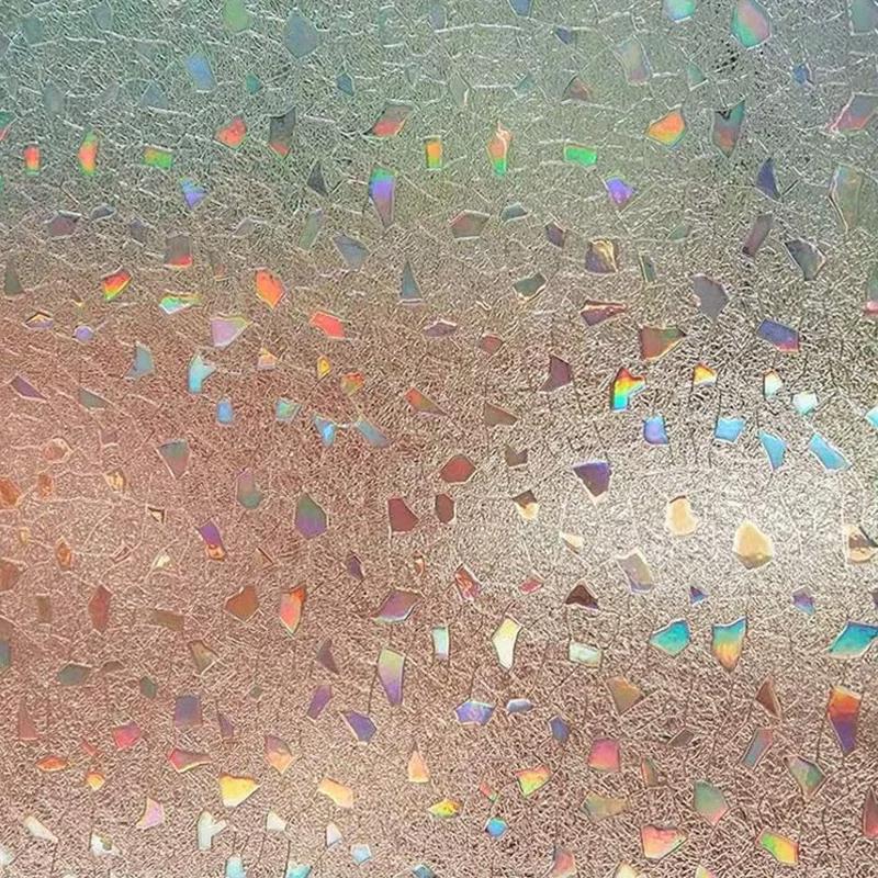 3D витражная пленка для окон, антибликовая виниловая радужные наклейки для конфиденциальности, клейкие статические наклейки для душа, матовое украшение для окон