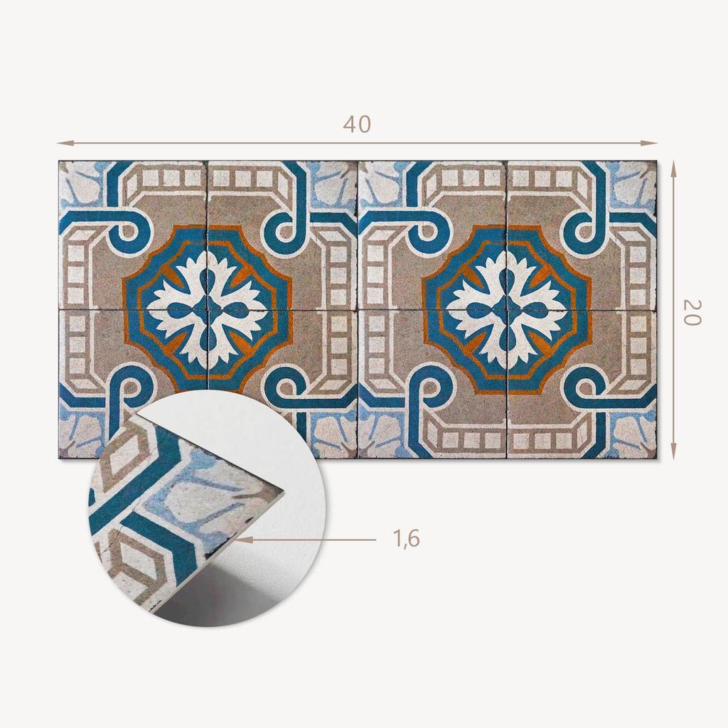 Samoprzylepna Dekoracja Z Grafiką Do Biura Lub Gabinetu Wzór Mozaiki Z Ornamentami 10X40X20 Cm