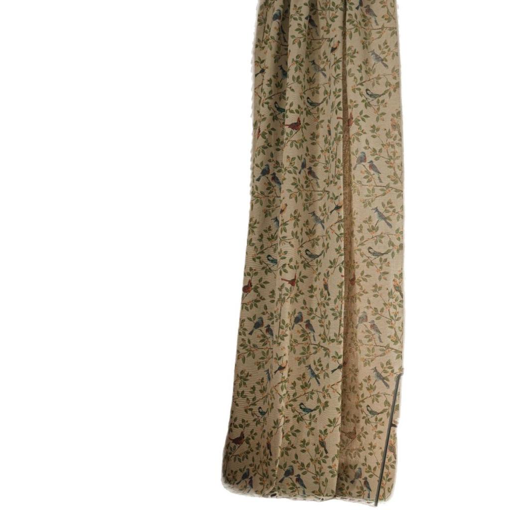 Жаккардовые шторы с цветочным и птичьим узором Готовые шторы для кухни Эркеры Полузатемнение