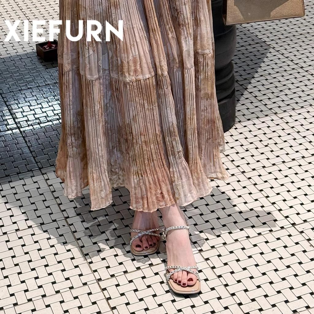 Retro Wedge Heel Red French Sandals Women's 2025 Summer New Models with Skirts One Word Beach Roman Sandals