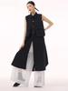 Patchwork Pocket Sleeveless Single Breasted Dress HQQ2423