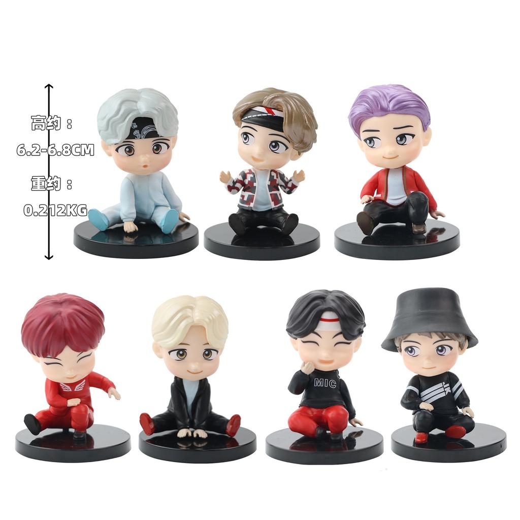 Bts 7Pcs/Set Action Figures Doll Model Toy Rm Jin Suga Jhope Jimin V Jungkook Star Idol Collectible Figure Fans Gift For Fans